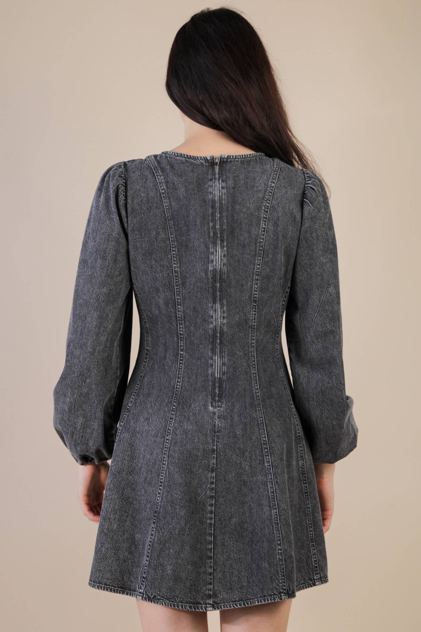 Denim Detail Mini Dress