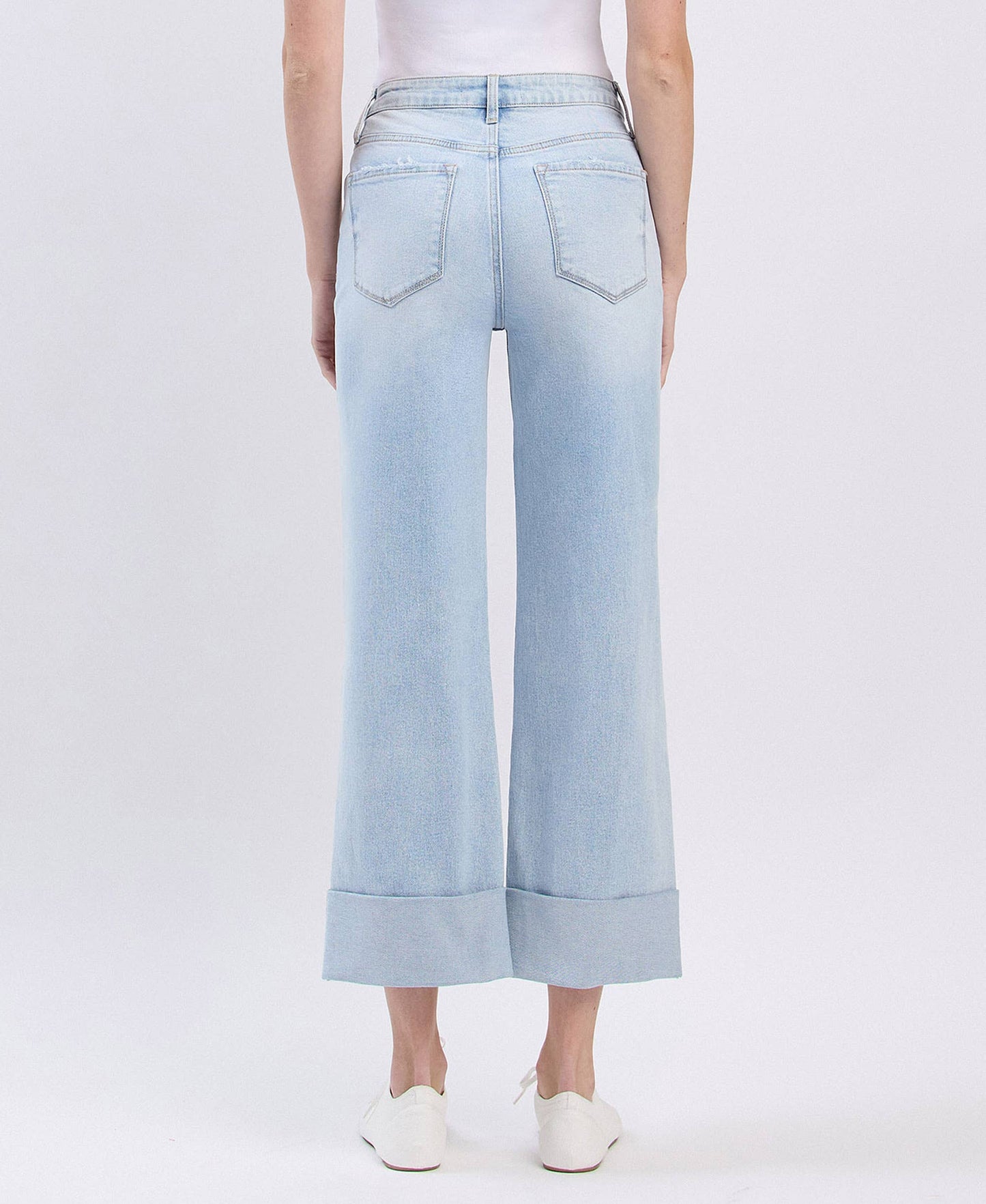 High Rise Double Cuffed Jeans