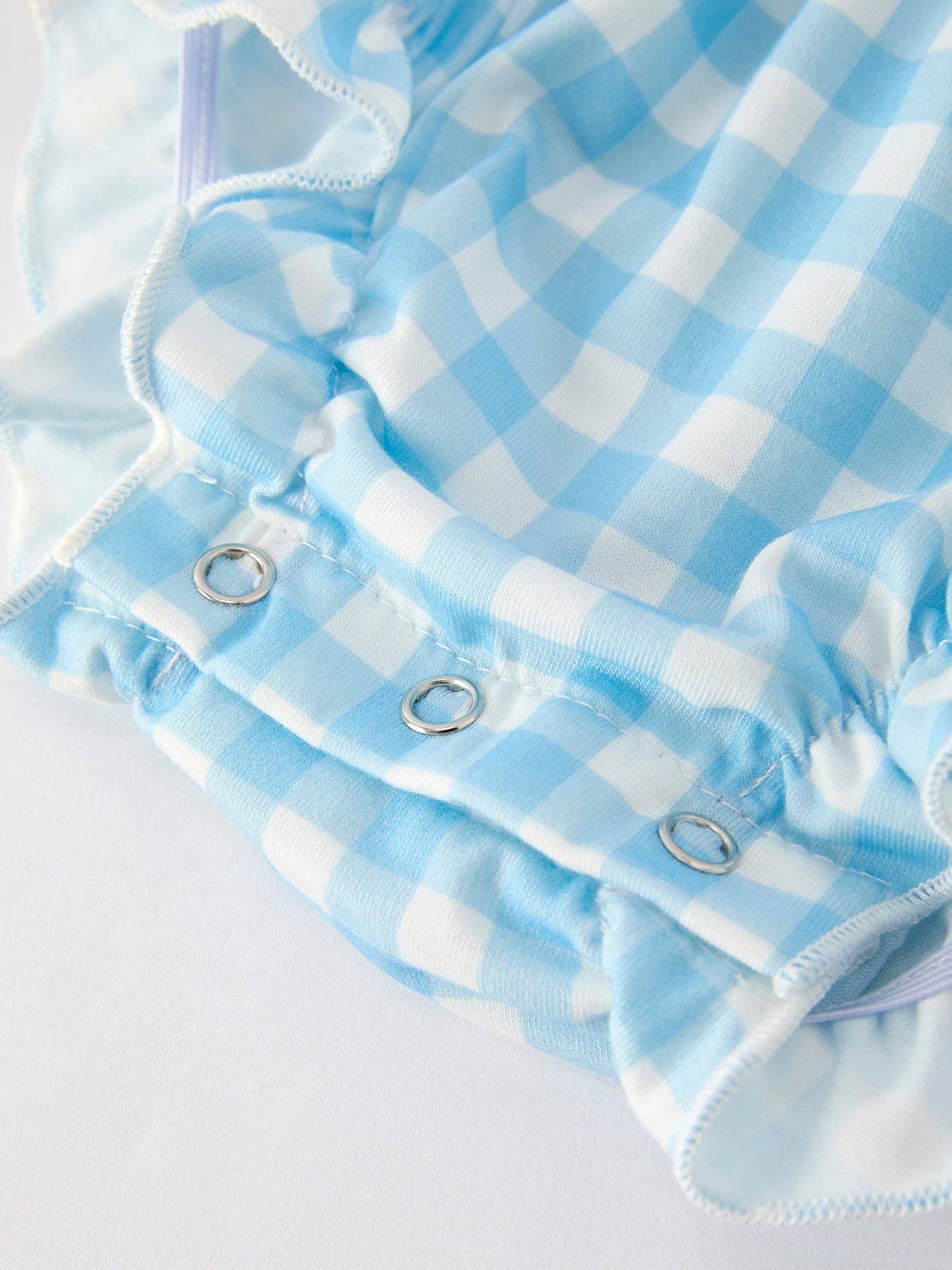 Pumpkin Embroidery Blue Plaid Bubble
