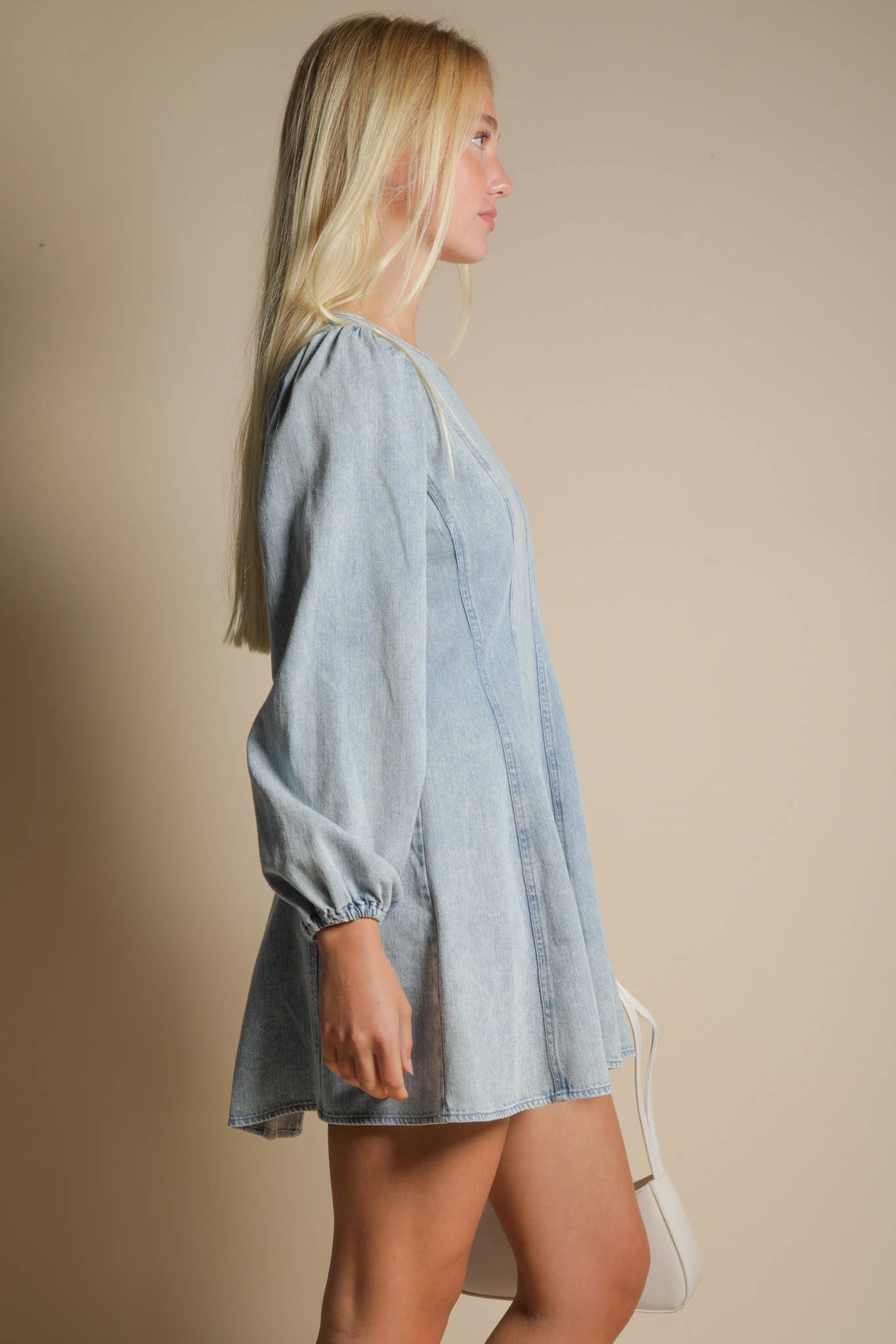 Denim Detail Mini Dress