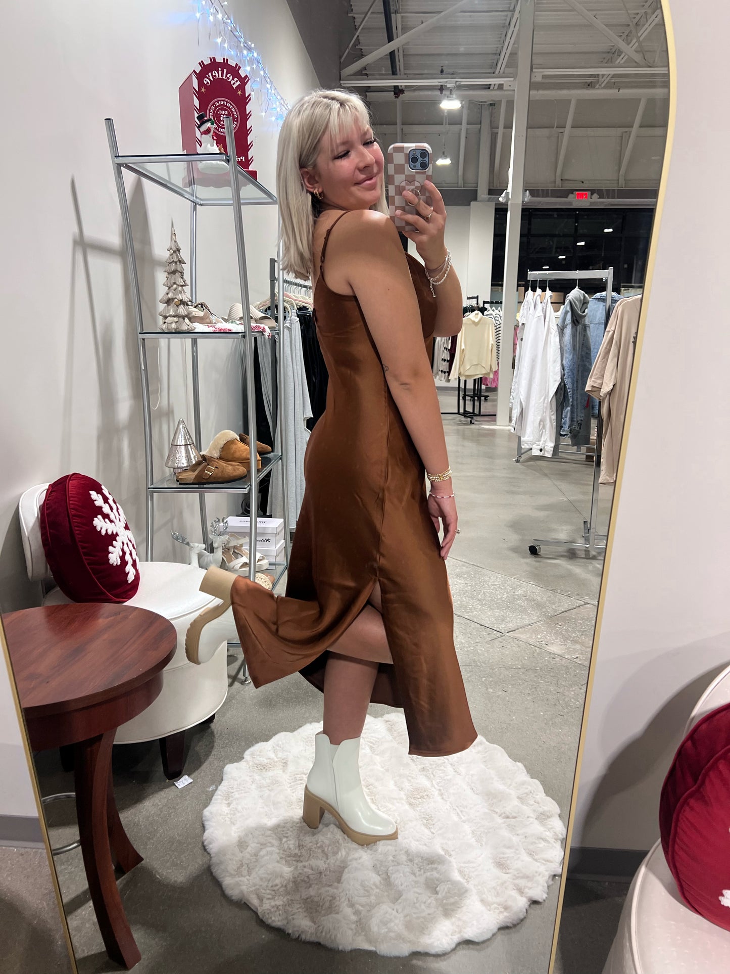 Satin Midi Dress