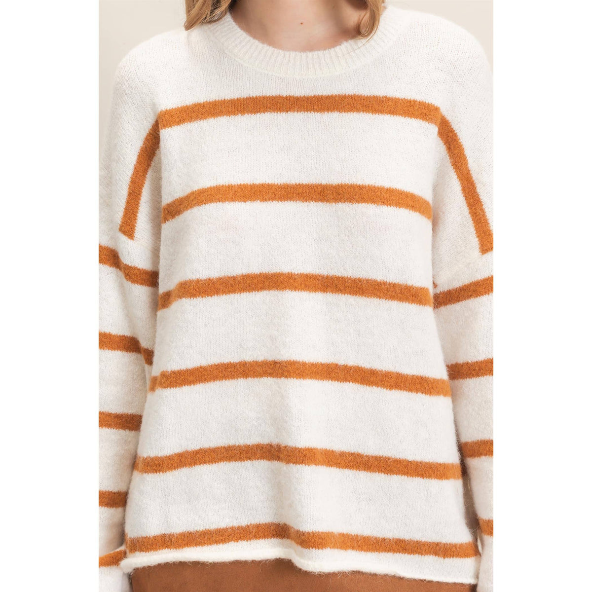 Camel Striped Sweater
