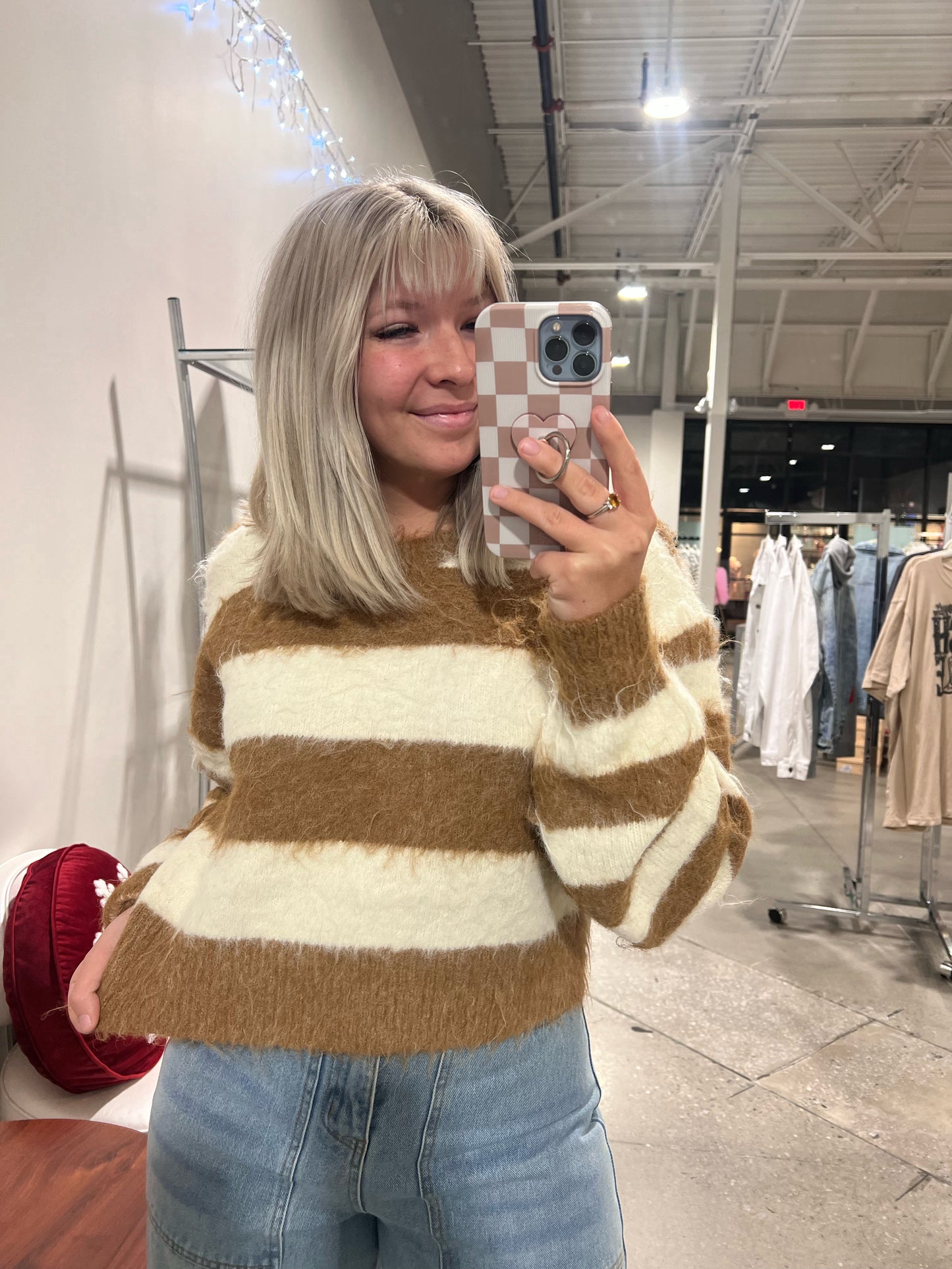 Sedona Crop Sweater - Brown and Cream