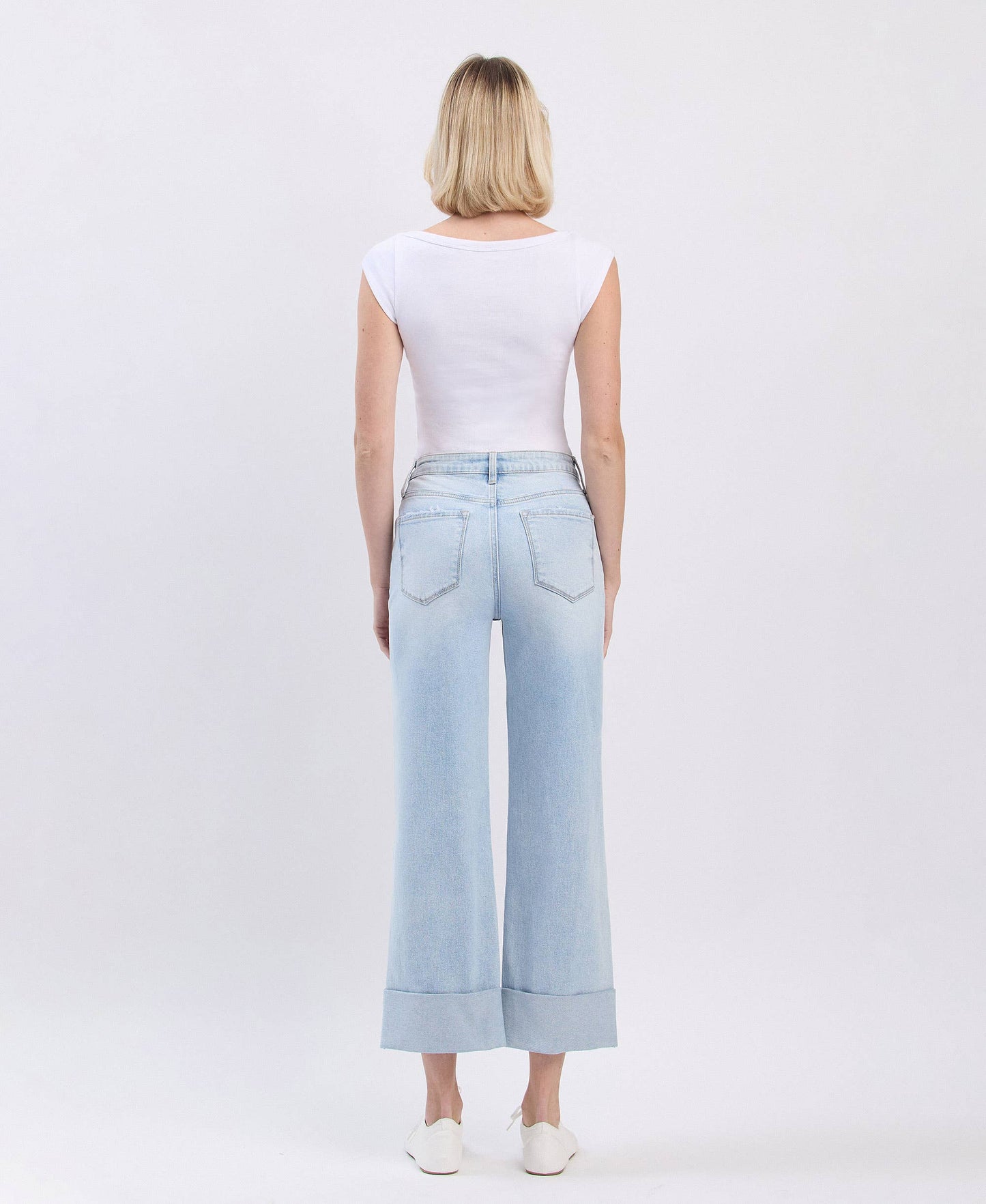 High Rise Double Cuffed Jeans