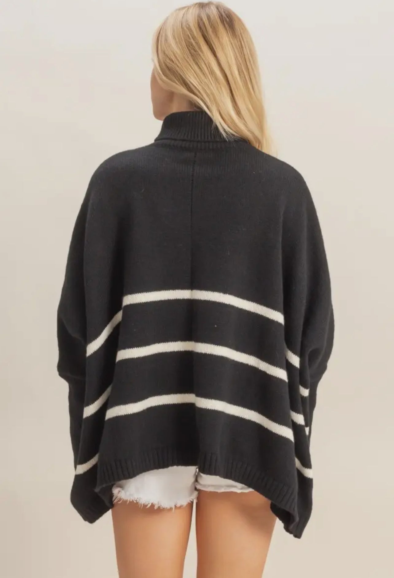 Striped Turtle Neck Oversized Sweater