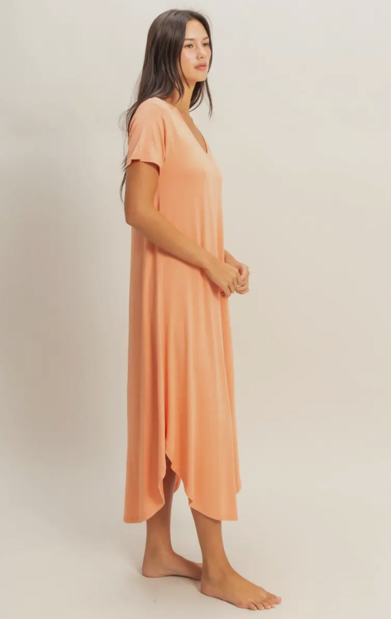 T-Shirt Dress - Peach