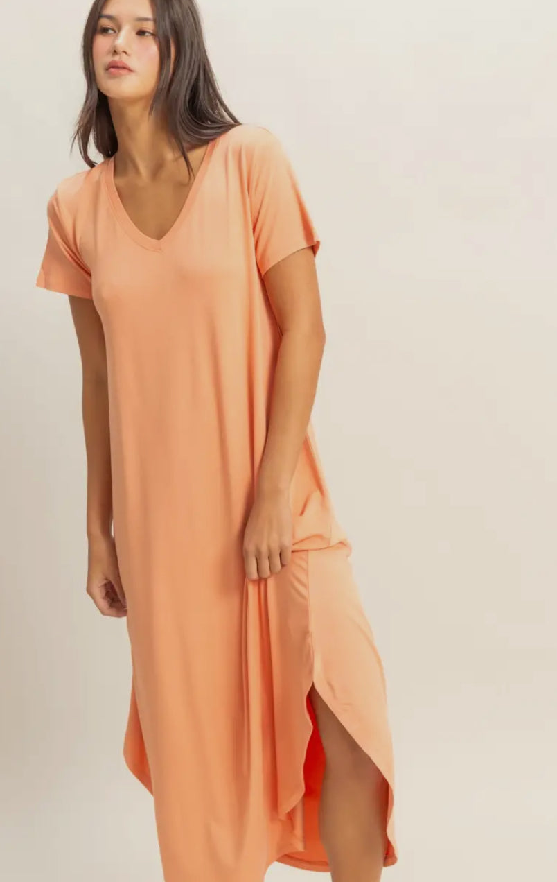 T-Shirt Dress - Peach