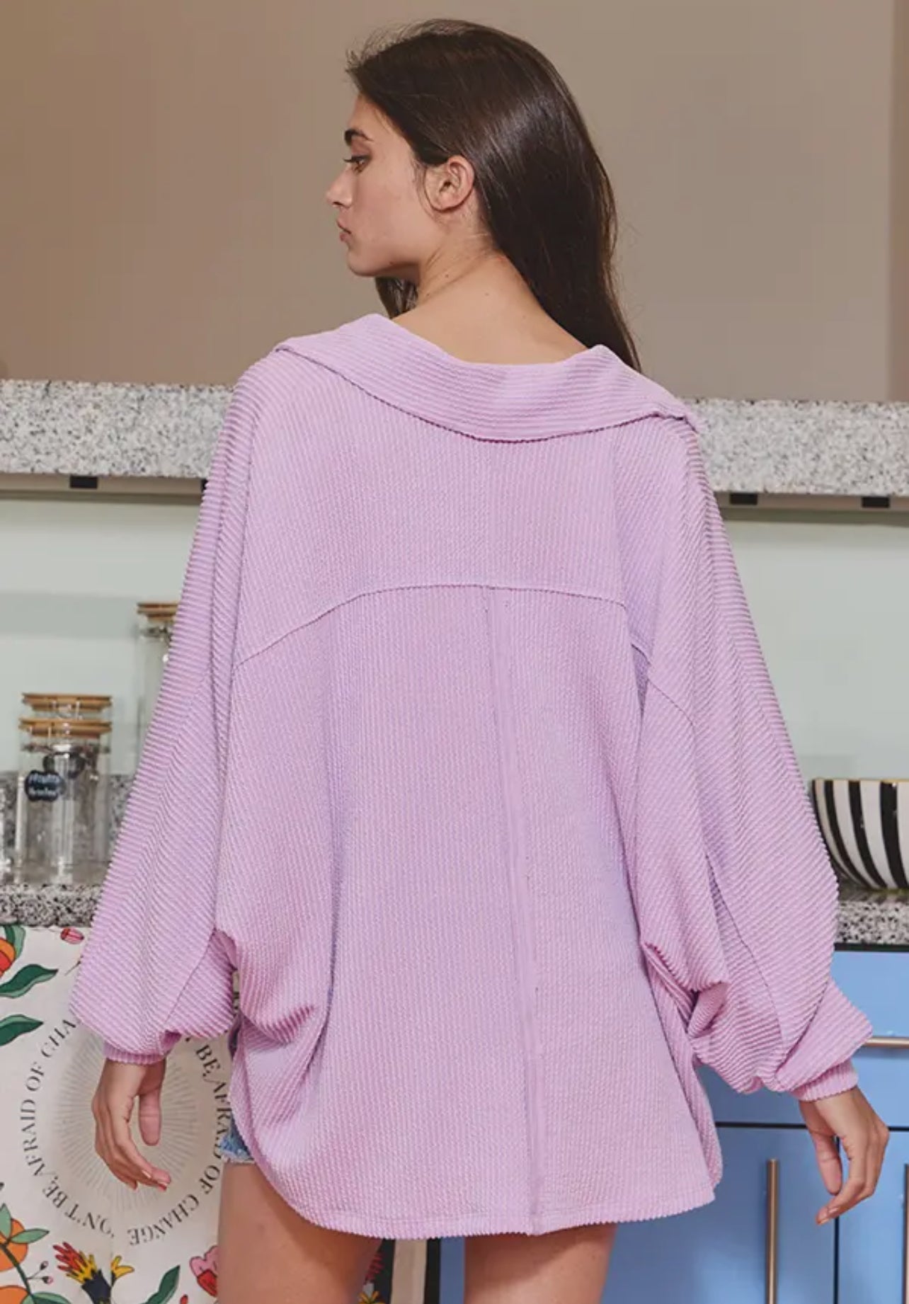 Lilac Button Down Top