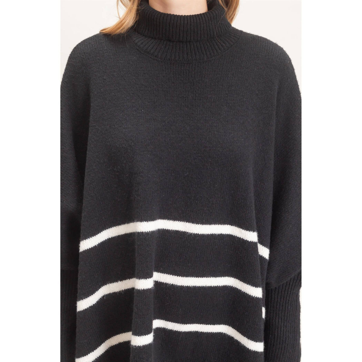 Turtleneck Poncho Sweater