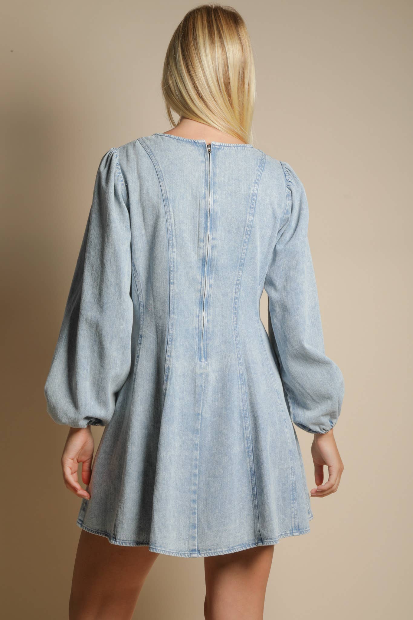 Denim Detail Mini Dress