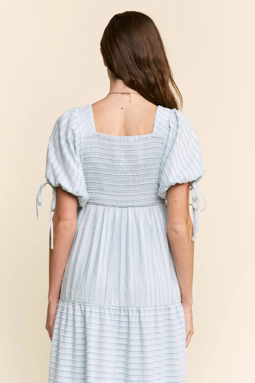 Blue Textured Maxi Dress