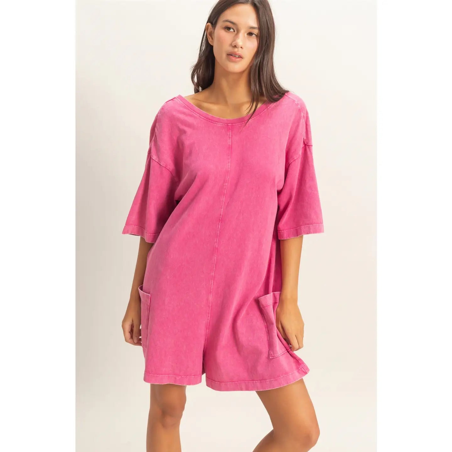 pink romper dress Claire Romper