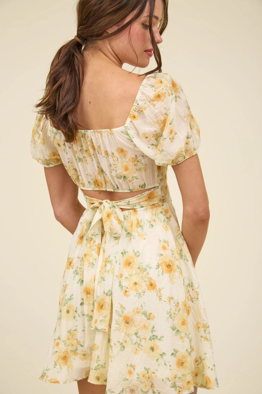 Hunter Floral Dress - Yellow