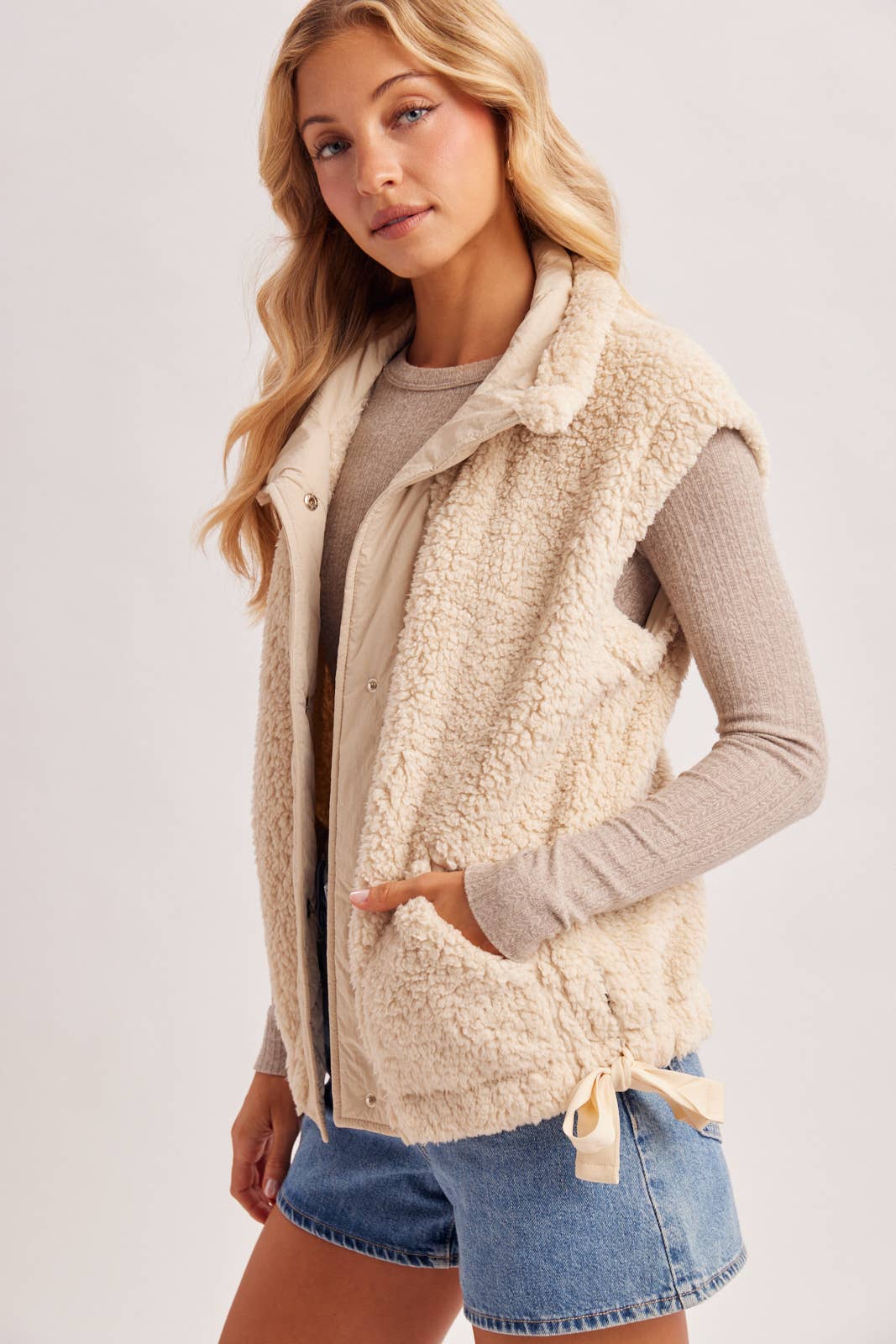 Beige Sherpa Vest