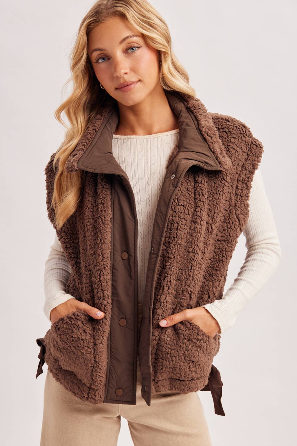 Brown Sherpa Vest