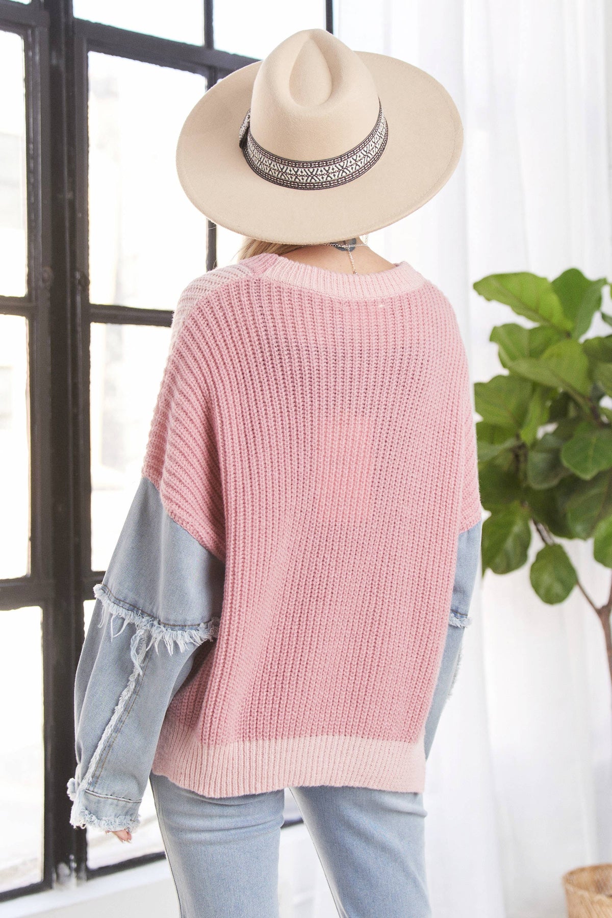 Pink/Denim Top
