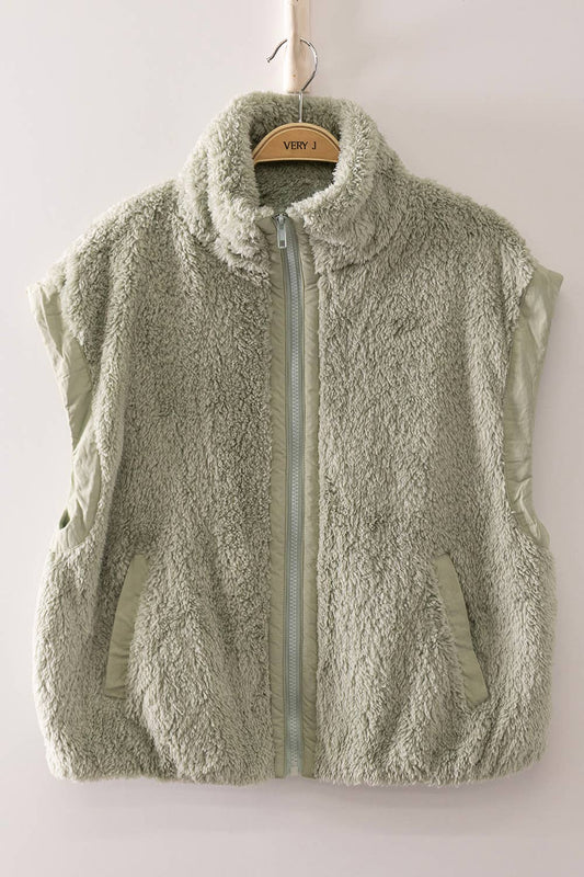 Sage Sherpa Vest