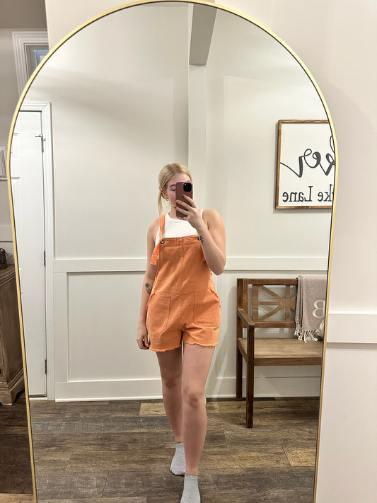 Orange Denim Romper