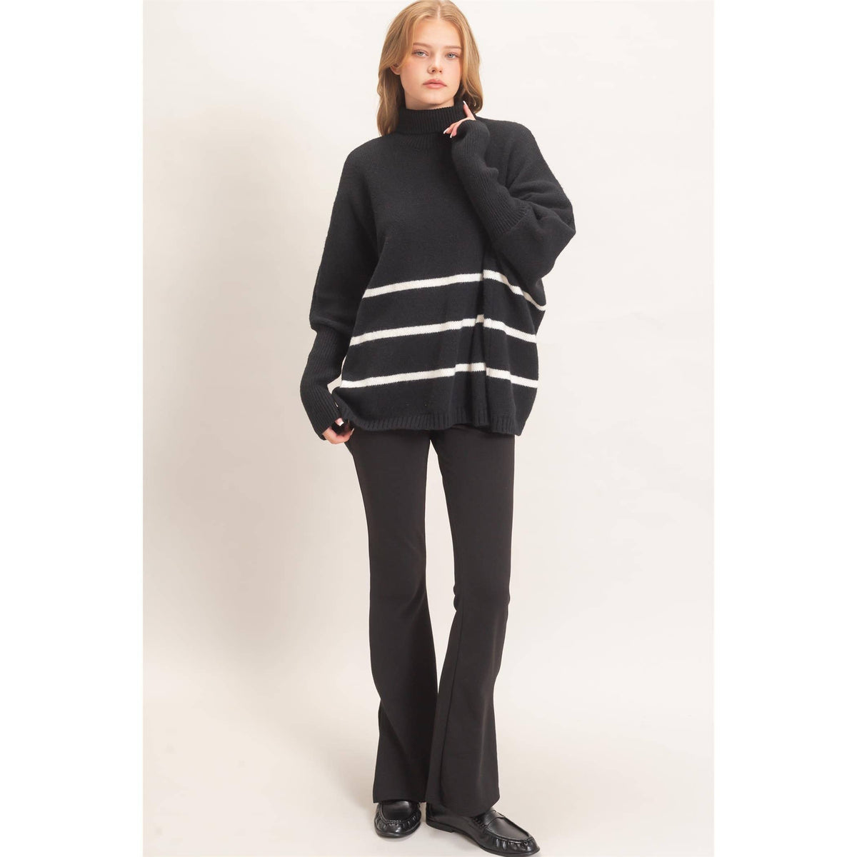 Turtleneck Poncho Sweater