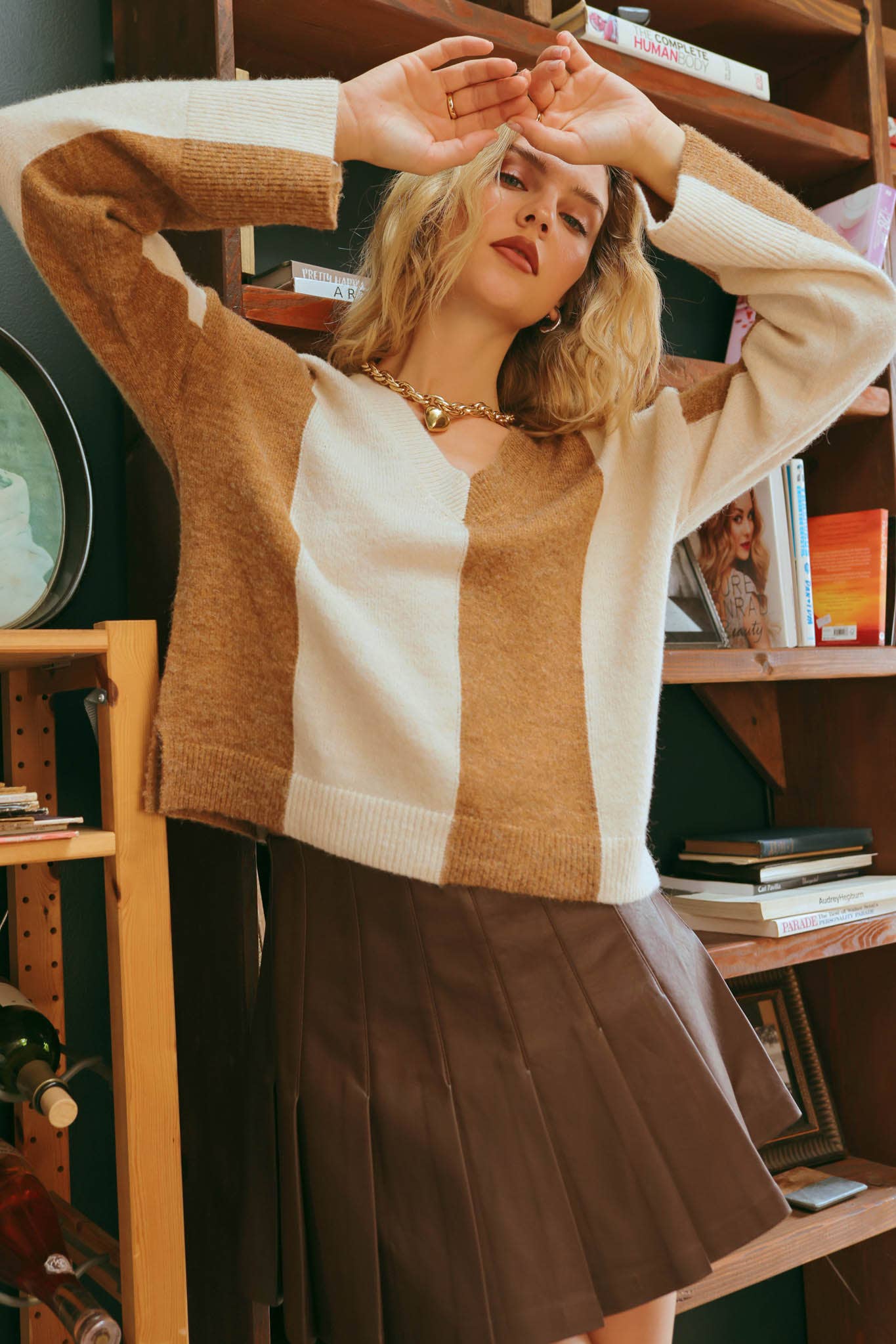 Camel and Cream Sweater