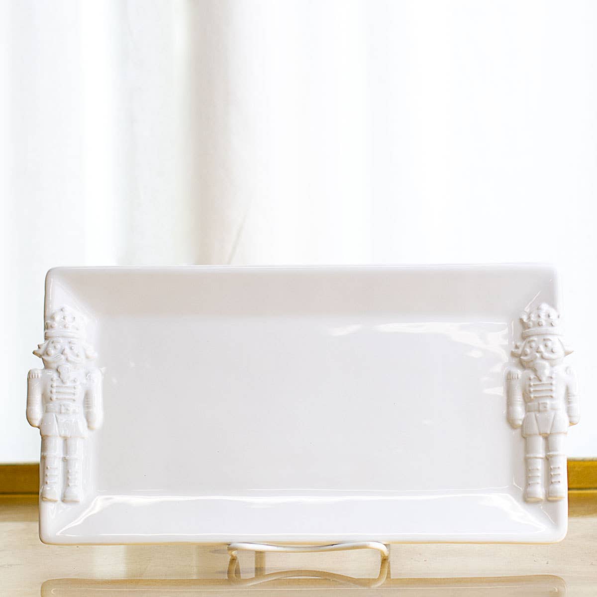 Nutcracker Rectangle Platter in White