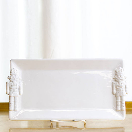 Nutcracker Rectangle Platter in White