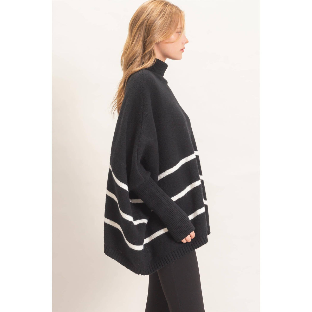 Turtleneck Poncho Sweater