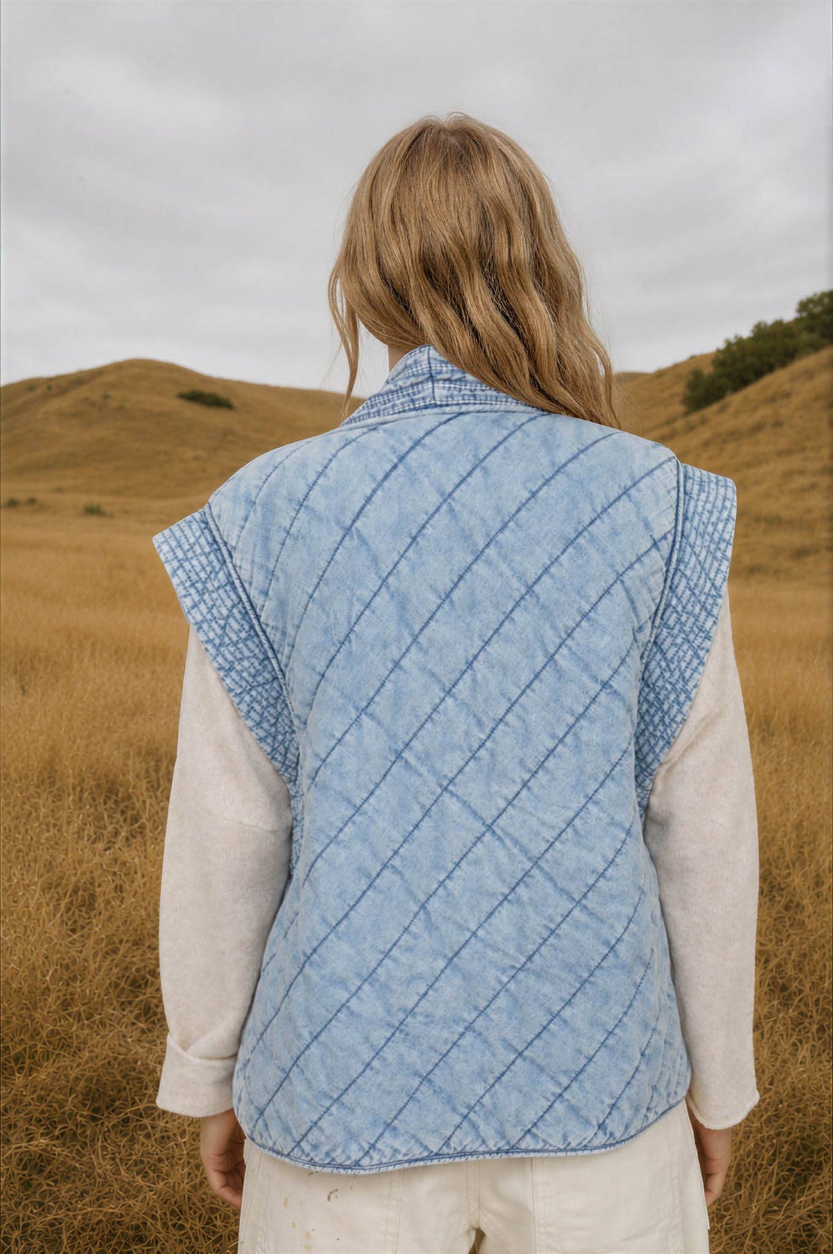 DENIM QUILTED VEST