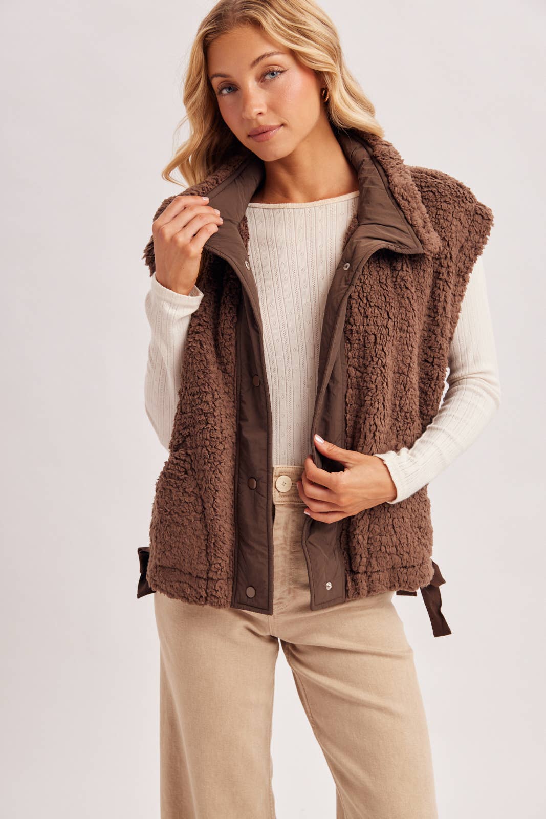 Brown Sherpa Vest