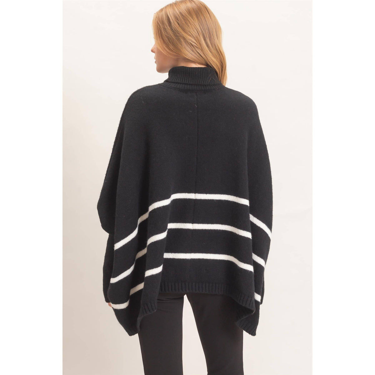 Turtleneck Poncho Sweater