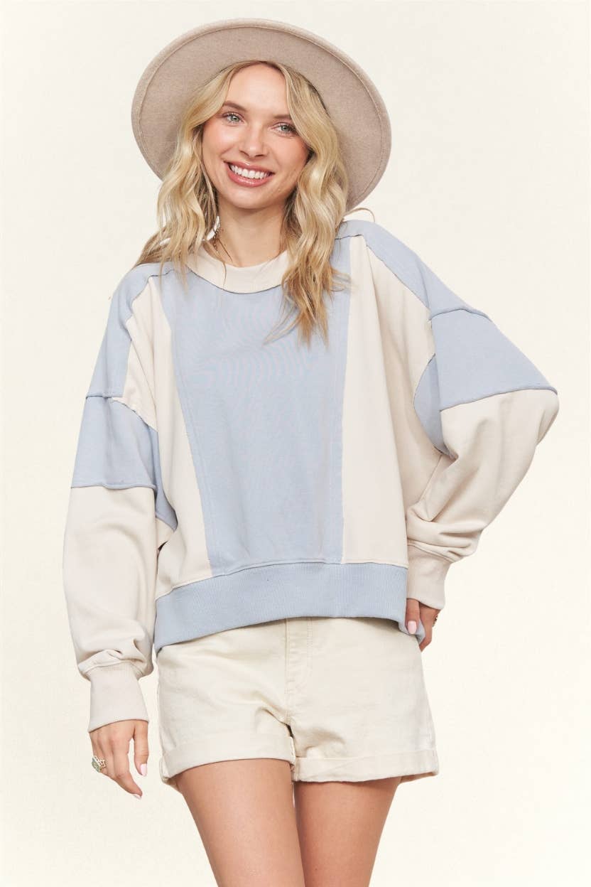 Blue/ Cream Top