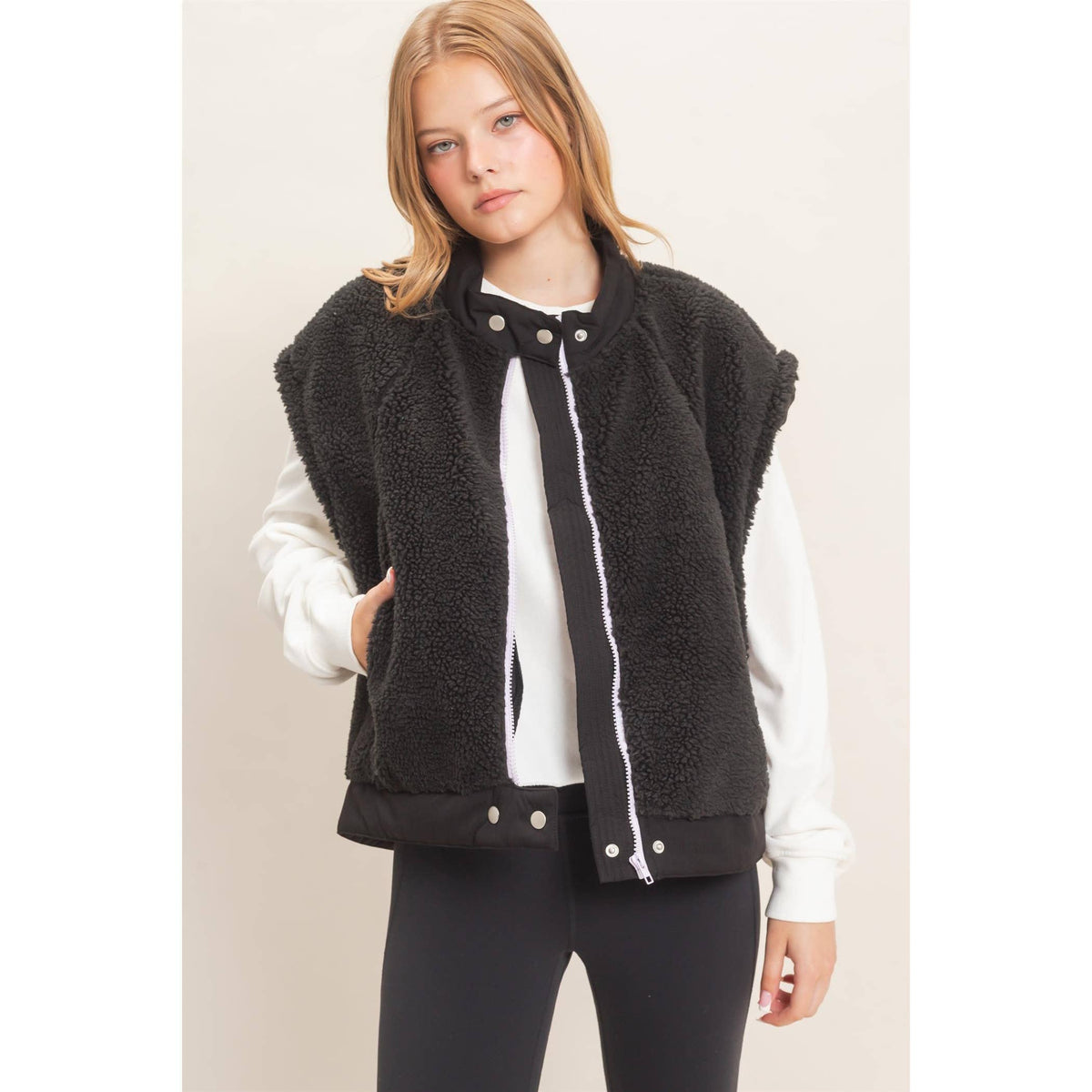 Black Sherpa Vest