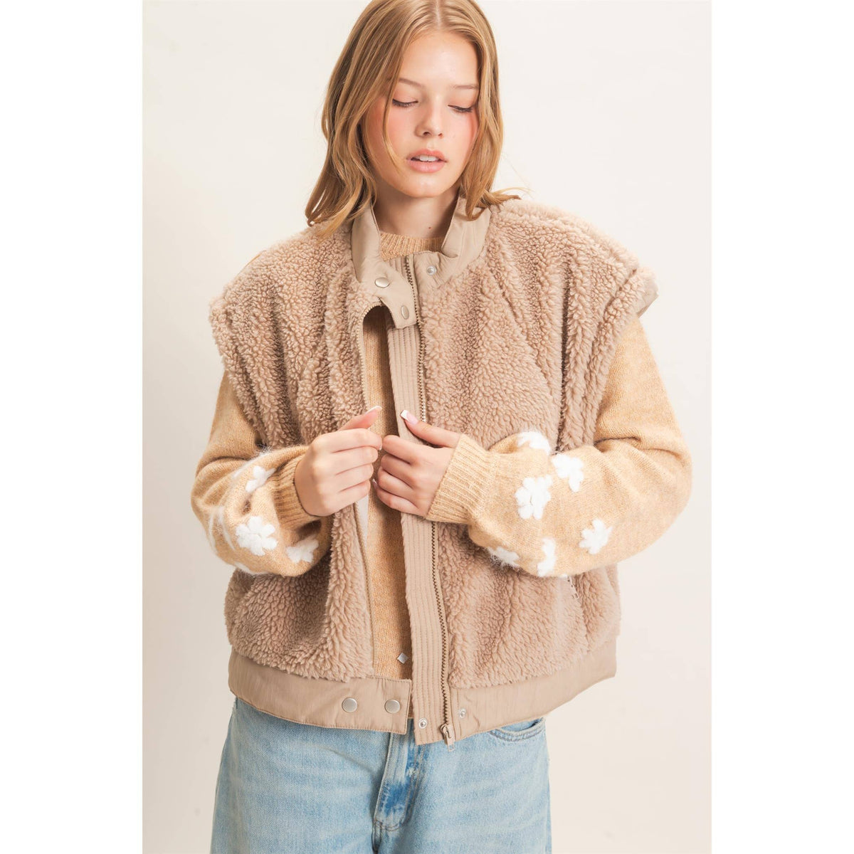 Sherpa Vest: Light Mocha