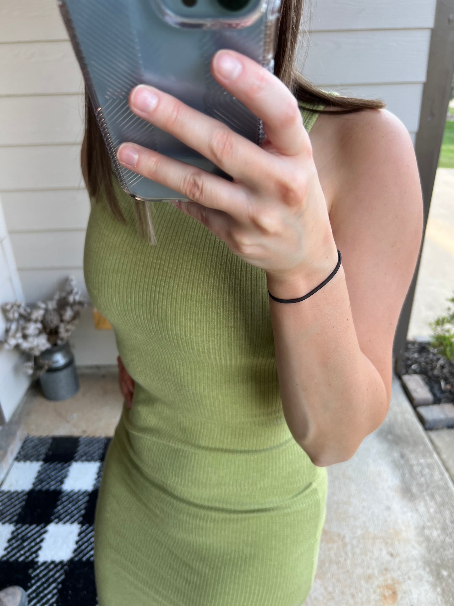 Green midi dress