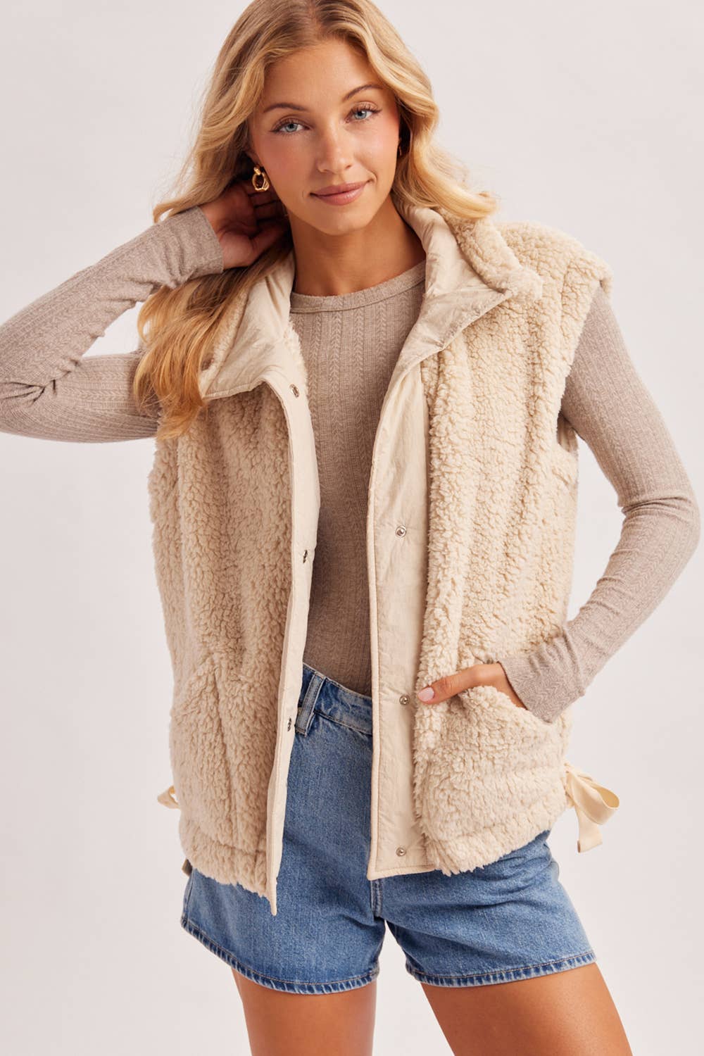 Beige Sherpa Vest