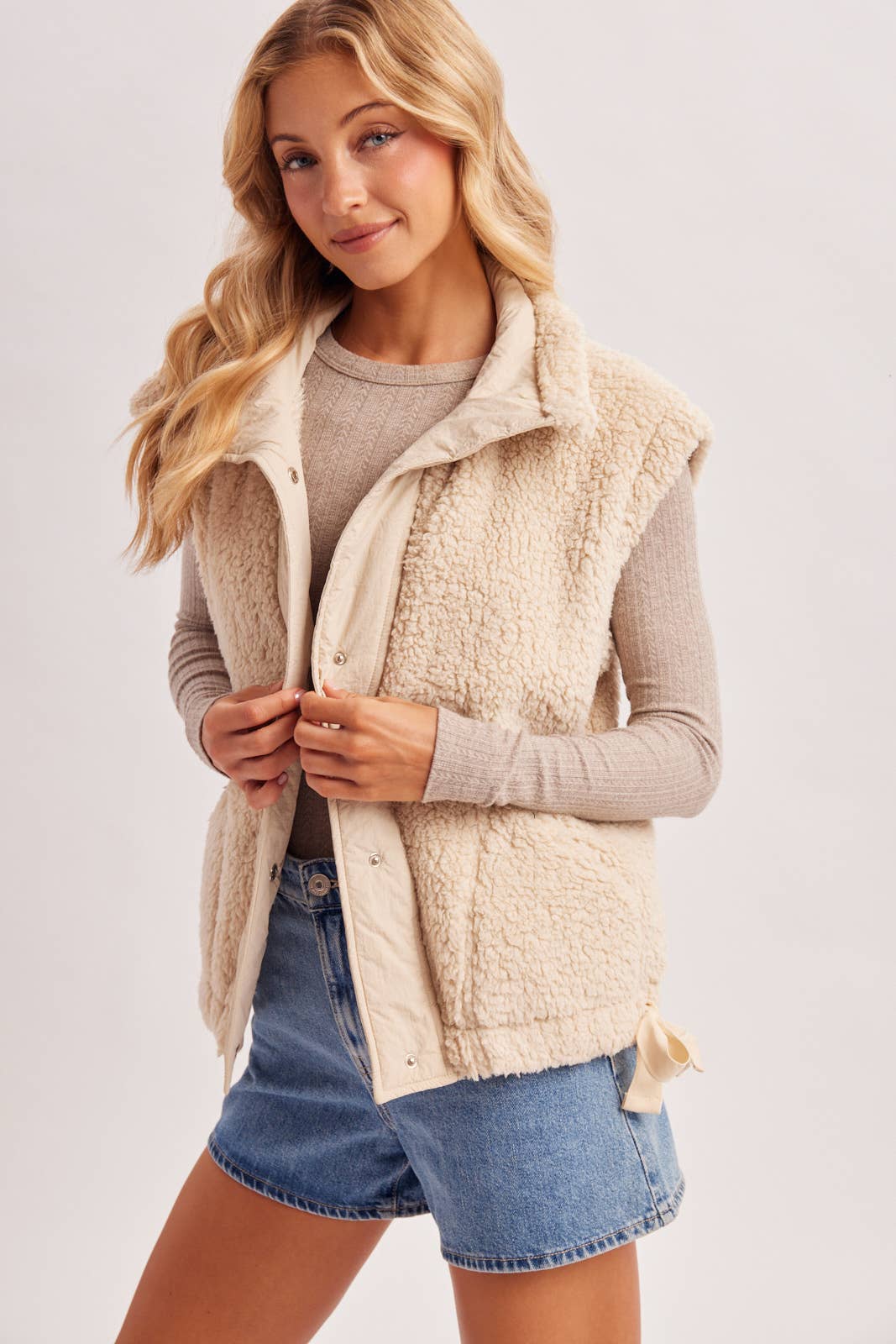 Beige Sherpa Vest