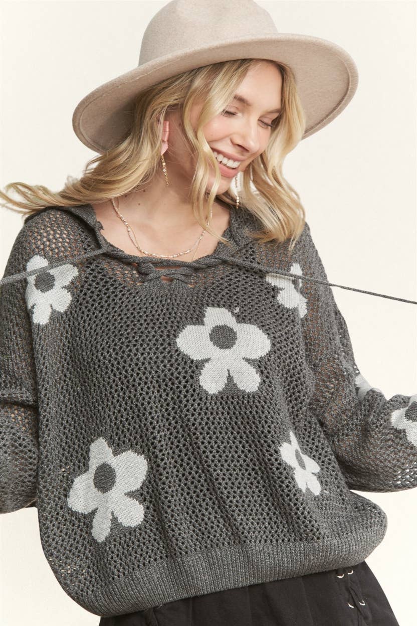 Charcoal Floral Sweatshirt