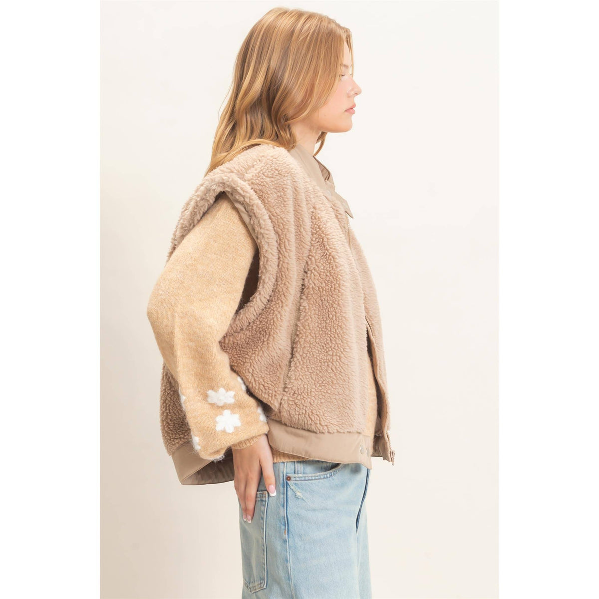 Sherpa Vest: Light Mocha