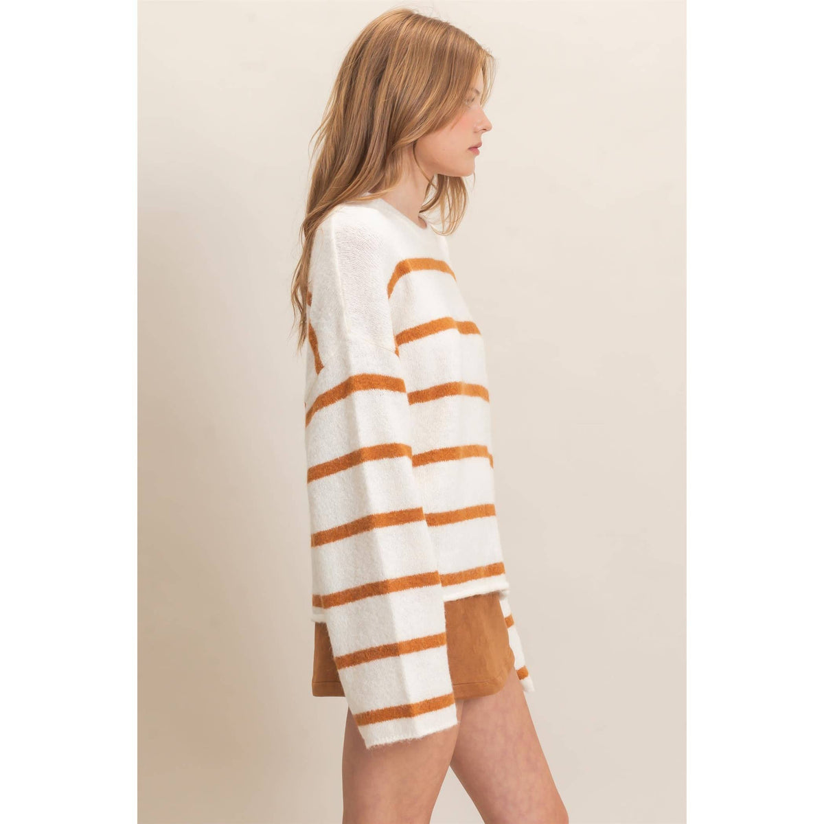 Camel Striped Sweater