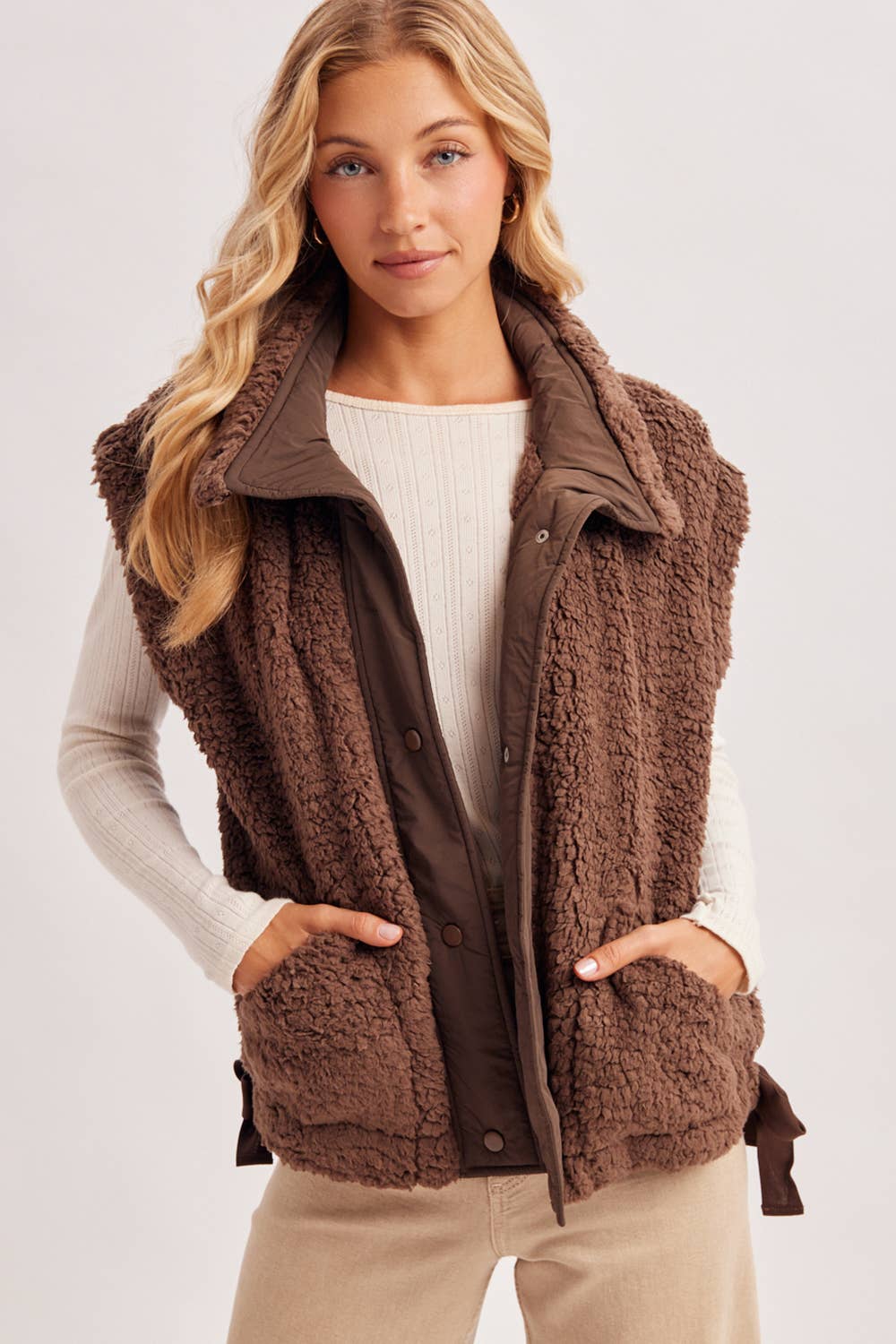 Brown Sherpa Vest