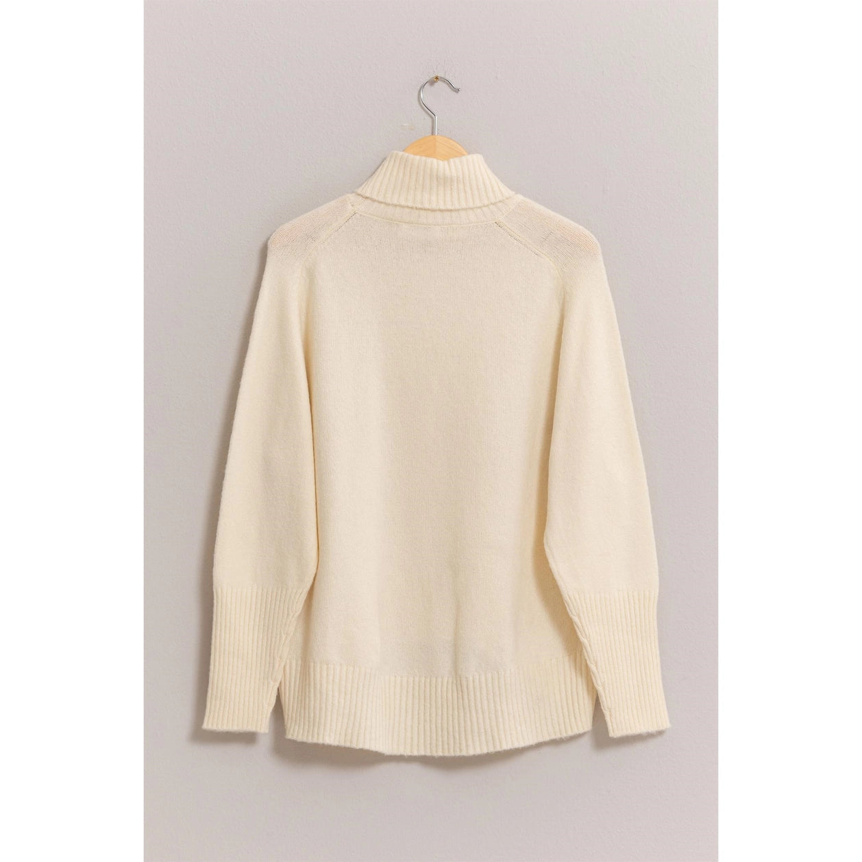 Turtleneck Long Sleeve Sweater - Cream