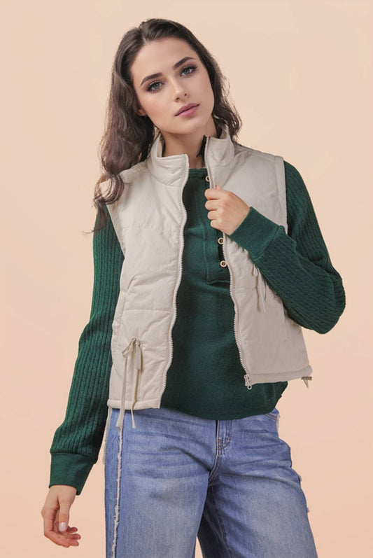 Cream Puffer Vest