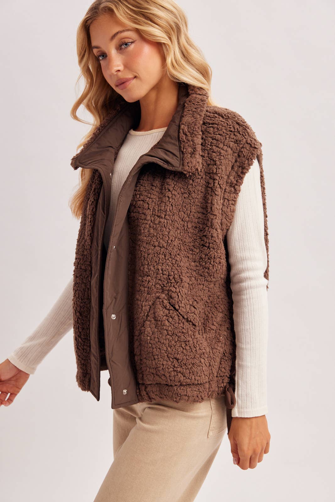Brown Sherpa Vest