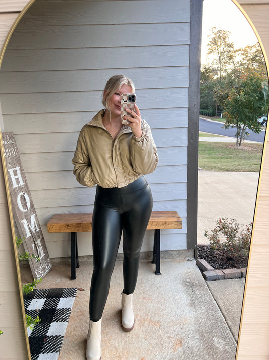 High Rise Faux Leather Leggings