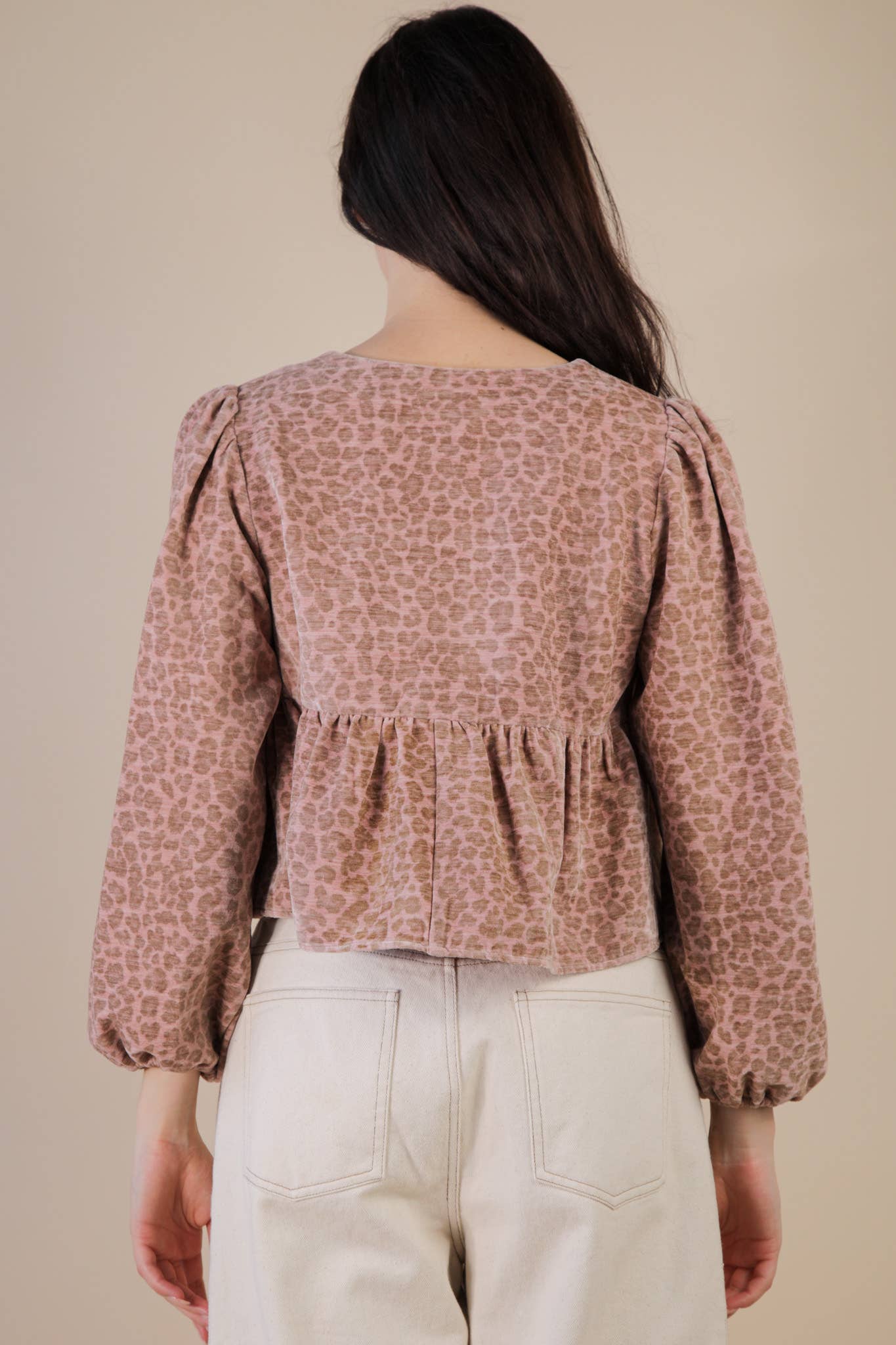 Leopard Front Tie Top