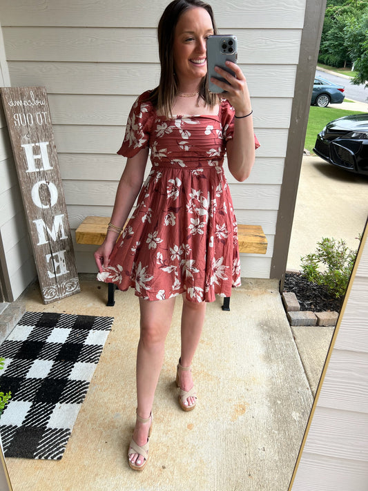 Rusty Floral Dress