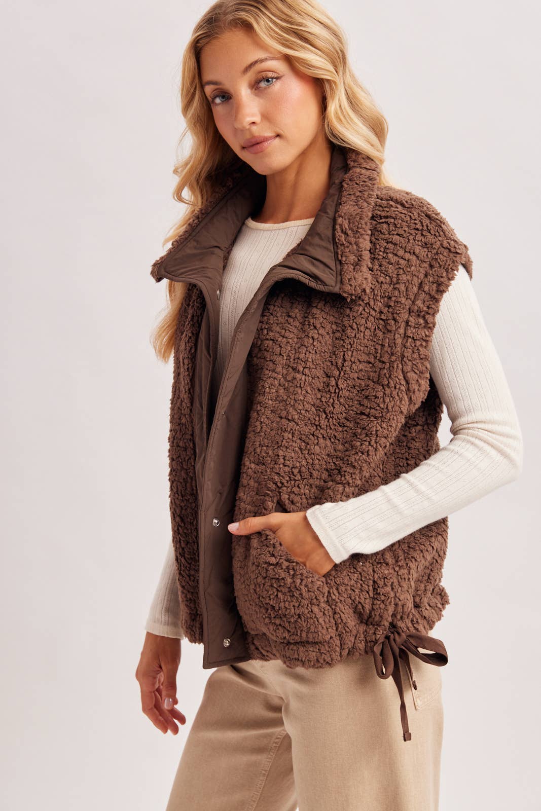 Brown Sherpa Vest
