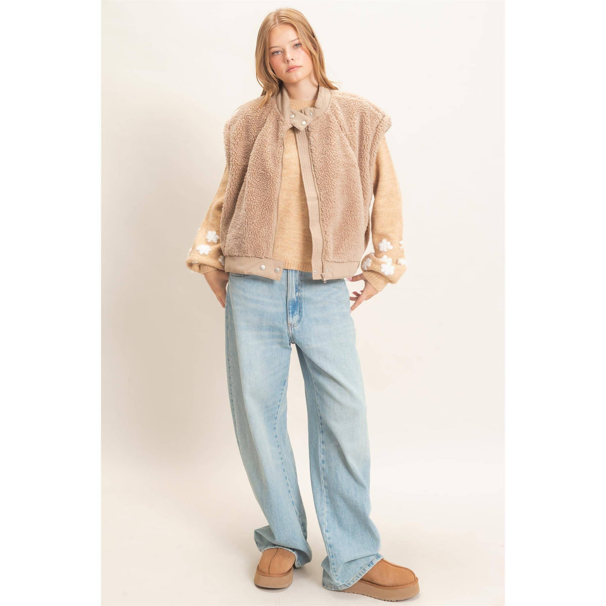 Sherpa Vest: Light Mocha