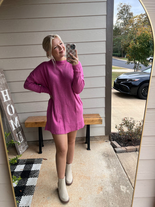 Pink Sweater Dress