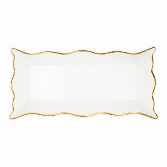 Clear/Gold Rectangle Serving Platter